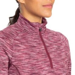 Trespass Women's Edith Half Zip Top Fig Marl -Araeom Shop edith fatolso10001 fgm m05