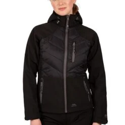 Trespass Women's Elvira Softshell Jacket Black -Araeom Shop elvira fajksstr0017 blk m01