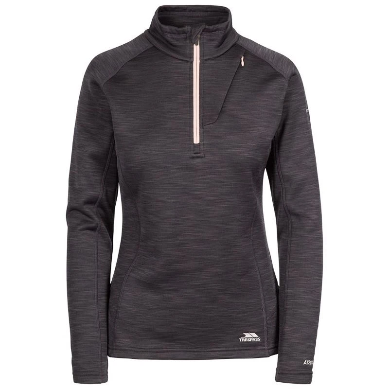 Trespass Women's Fairford Half Zip Fleece Top Black Marl 1 Trespass Women's Fairford Half Zip Fleece Top Black Marl