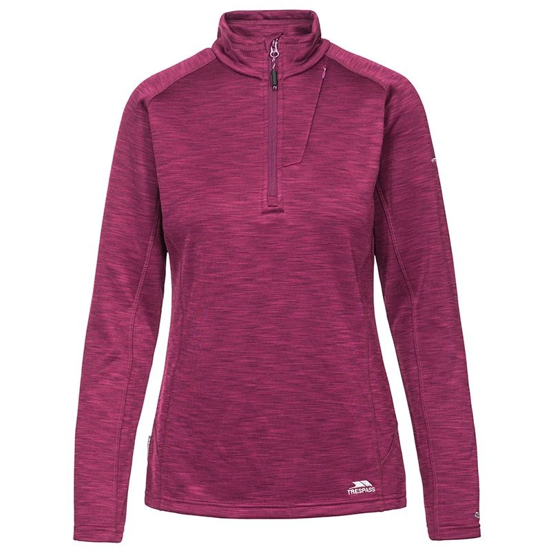 Trespass Women's Fairford Half Zip Fleece Top Grape Wine Marl 1 Trespass Women's Fairford Half Zip Fleece Top Grape Wine Marl