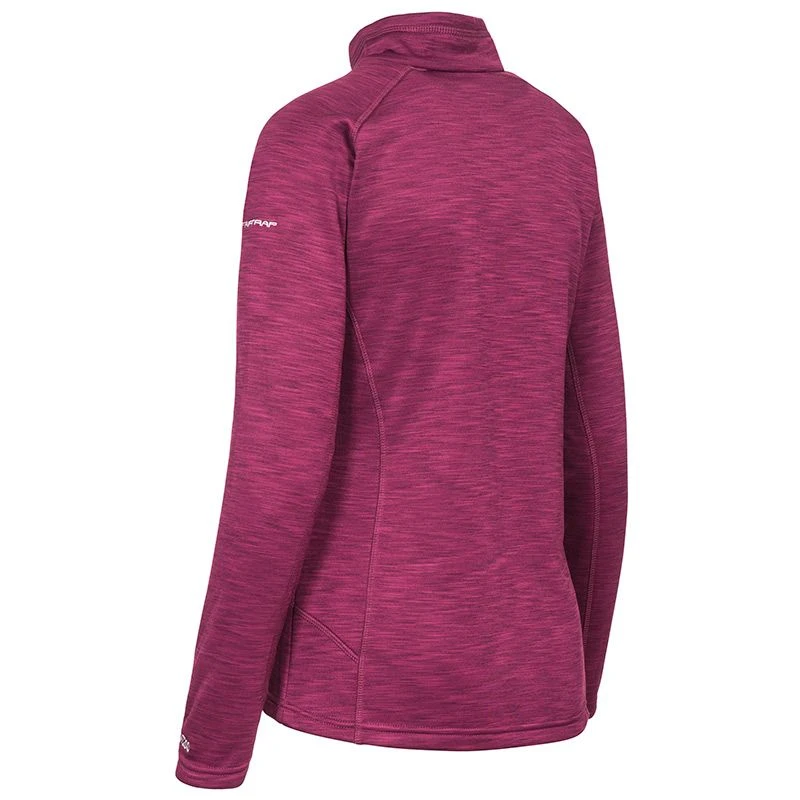 Trespass Women's Fairford Half Zip Fleece Top Grape Wine Marl 2 Trespass Women's Fairford Half Zip Fleece Top Grape Wine Marl - Image 2