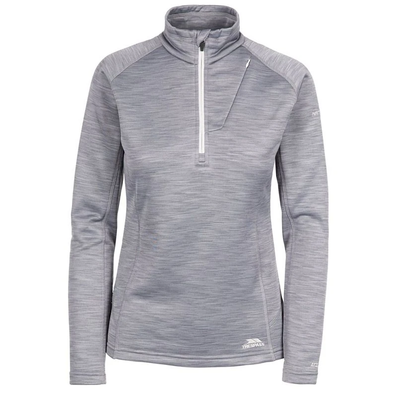 Trespass Women's Fairford Half Zip Fleece Top Storm Grey Marl 1 Trespass Women's Fairford Half Zip Fleece Top Storm Grey Marl