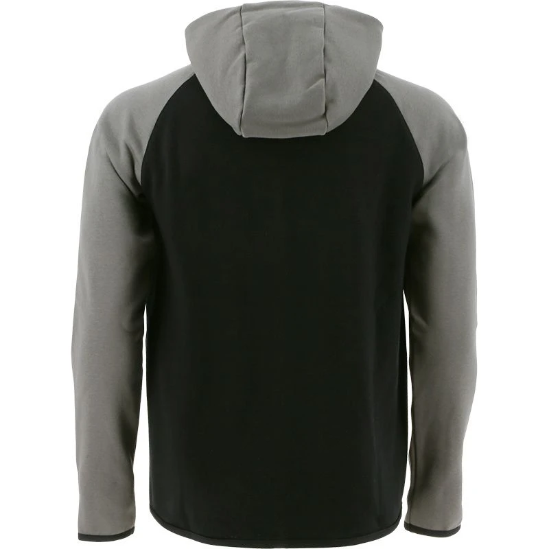 Women's Henry Fleece Full Zip Hoodie Black / Dark Grey 5 Women's Henry Fleece Full Zip Hoodie Black / Dark Grey - Image 5