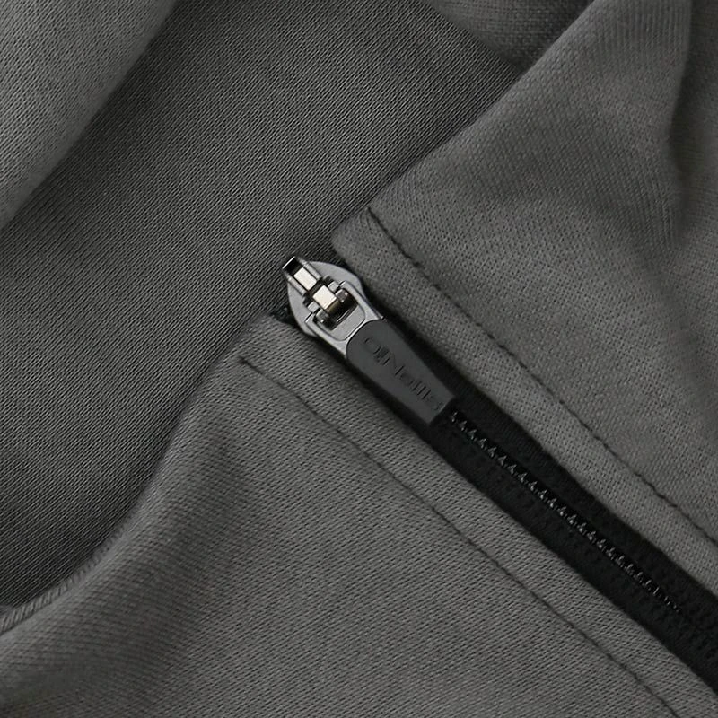 Women's Henry Fleece Full Zip Hoodie Black / Dark Grey 7 Women's Henry Fleece Full Zip Hoodie Black / Dark Grey - Image 7