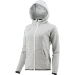 Women's Henry Fleece Full Zip Hoodie Grey -Araeom Shop henry16 fz flc hoodie wmns marl grey 1