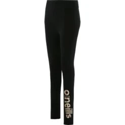 Women's Kourtney Regular Leggings Black / Gold -Araeom Shop kourtney040 full length tights blk gold 1 1