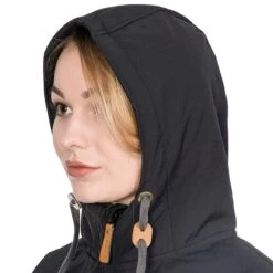 Trespass Women's Kristen Hooded Softshell Jacket Black -Araeom Shop kristen fajkssn20003 blk m03