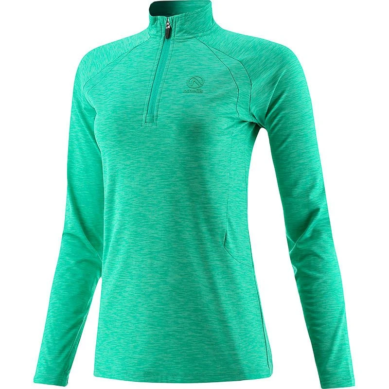 Women's Madison Brushed Half Zip Top Green 1 Women's Madison Brushed Half Zip Top Green