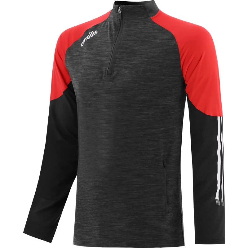 Women's Oslo Brushed Half Zip Top Black / Red / White 1 Women's Oslo Brushed Half Zip Top Black / Red / White