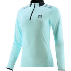 Women's Pluto Half Zip Midlayer Top Green / Marine -Araeom Shop plut 064 3 gen gnmex1 wmns p1 1