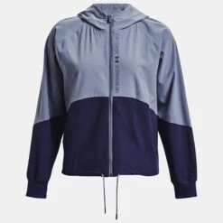 Under Armour Women's Women's Woven Full Zip Jacket Aurora Purple / Midnight Navy / Midnight Navy -Araeom Shop ps1369889 767 hf 1