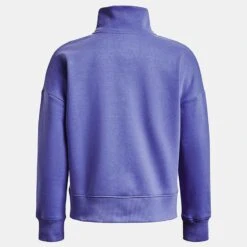 Under Armour Women's UA Rival Fleece Half Zip Baja Blue / White -Araeom Shop ps1373030 495 hb