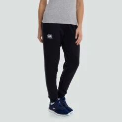 Canterbury Women's Tapered Cuffed Fleece Bottoms Black -Araeom Shop q a005159989 d