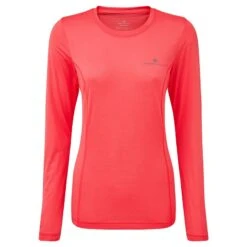 Ronhill Women's Tech Long Sleeve T-Shirt Hot Pink Marl / Pewter