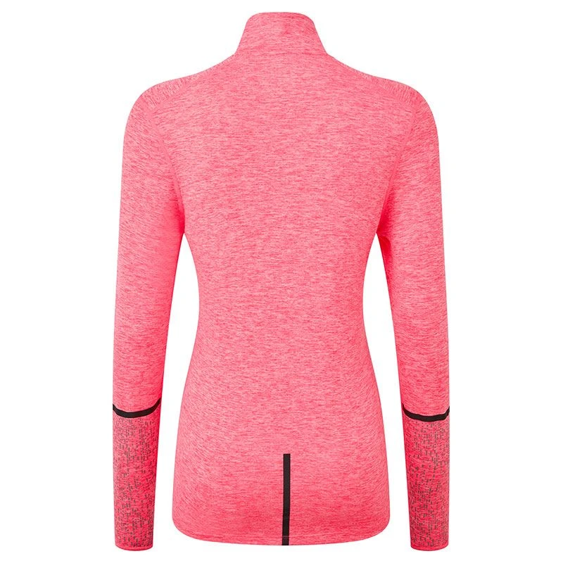 Ronhill Women's Life Nightrunner Half Zip Top Hot Pink Marl / Pewter 2 Ronhill Women's Life Nightrunner Half Zip Top Hot Pink Marl / Pewter - Image 2