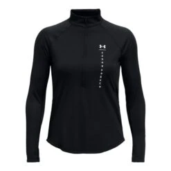 Under Armour Women's UA Speed Stride Attitude Half Zip Top Black / White / Reflective -Araeom Shop s7.ps1356218 002 hf