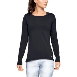 Under Armour Women's HeatGear® Armour Long Sleeve Top Black / Metallic Silver
