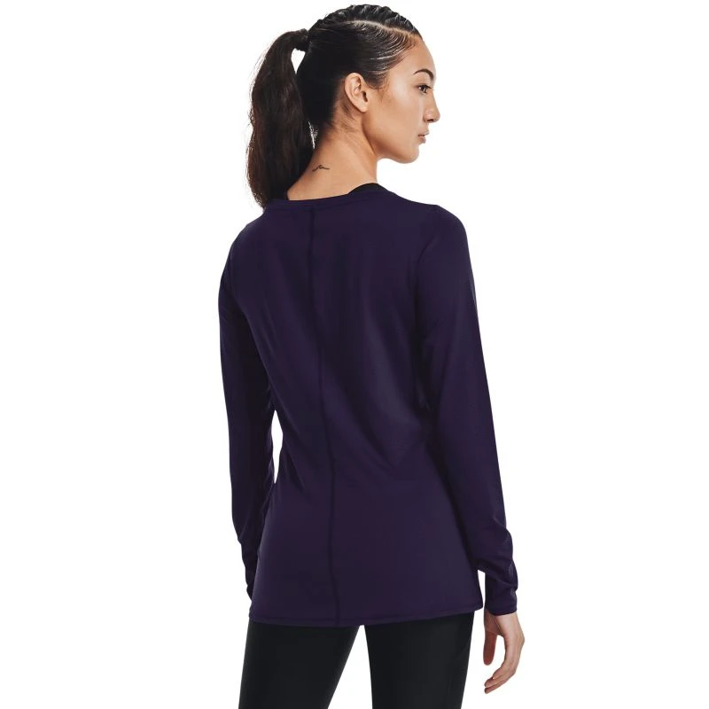 Under Armour Women's HeatGear® Armour Long Sleeve Top Purple Switch / Metallic Silver 2 Under Armour Women's HeatGear® Armour Long Sleeve Top Purple Switch / Metallic Silver - Image 2