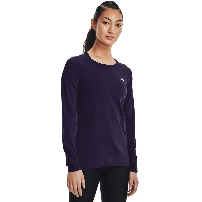 Under Armour Women's HeatGear® Armour Long Sleeve Top Purple Switch / Metallic Silver 1 Under Armour Women's HeatGear® Armour Long Sleeve Top Purple Switch / Metallic Silver