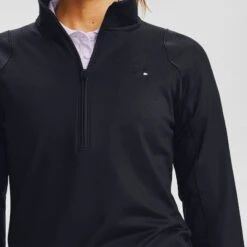 Under Armour Women's Storm Midlayer Half Zip Black / Black 10 Under Armour Women's Storm Midlayer Half Zip Black / Black -Araeom Shop s7.v5 1356229 001 collar main