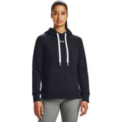 Under Armour Women's UA Rival Fleece HB Hoodie Black / White