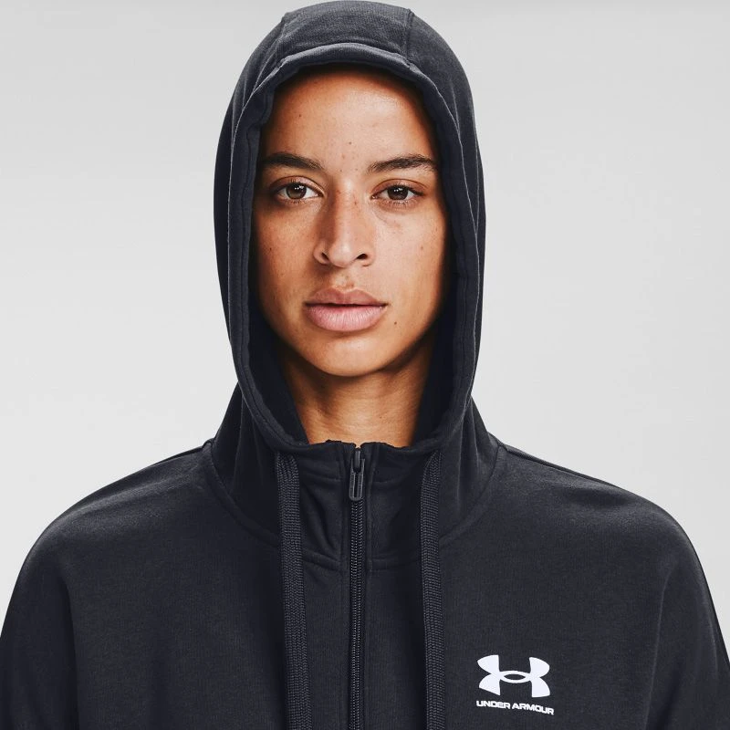 Under Armour Women's Rival Fleece Full Zip Hoodie Black 4 Under Armour Women's Rival Fleece Full Zip Hoodie Black - Image 4