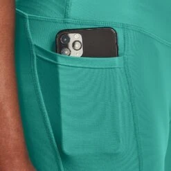 Under Armour Women's HeatGear® Armour No-Slip Waistband Capri Leggings Neptune / Sea Mist -Araeom Shop s7.v5 1365334 369 sidedet