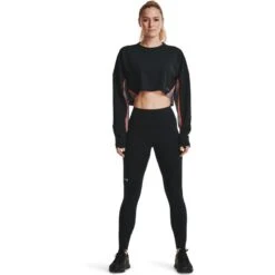 Under Armour Women's UA RUSH™ No-Slip Waistband Full-Length Leggings Black / Iridescent -Araeom Shop s7.v5 1368181 001 fsf