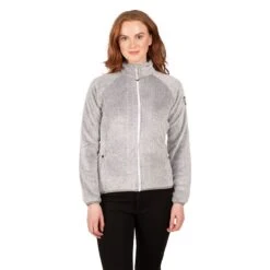 Trespass Women's Telltale Soft Furry Fleece Jacket Silver Grey