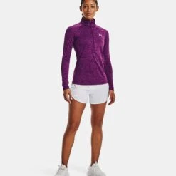 Under Armour Women's Tech™ Half Zip Twist Rivalry / Strobe / Metallic Silver -Araeom Shop v5 1320128 514 fsf