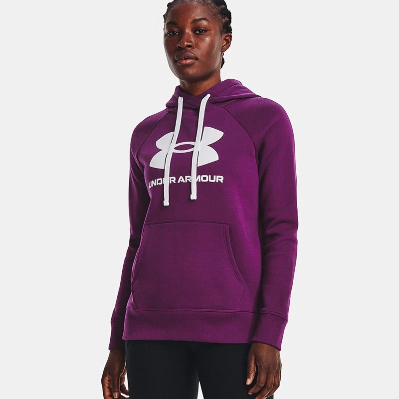 Under Armour Women's Rival Fleece Logo Hoodie Rivalry / White 1 Under Armour Women's Rival Fleece Logo Hoodie Rivalry / White