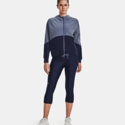Under Armour Women's Women's Woven Full Zip Jacket Aurora Purple / Midnight Navy / Midnight Navy -Araeom Shop v5 1369889 767 fsf